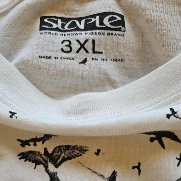 Staple Men's black and white 2XL long-sleeved tee shirt. High quality cotton. - Picture 2 of 5